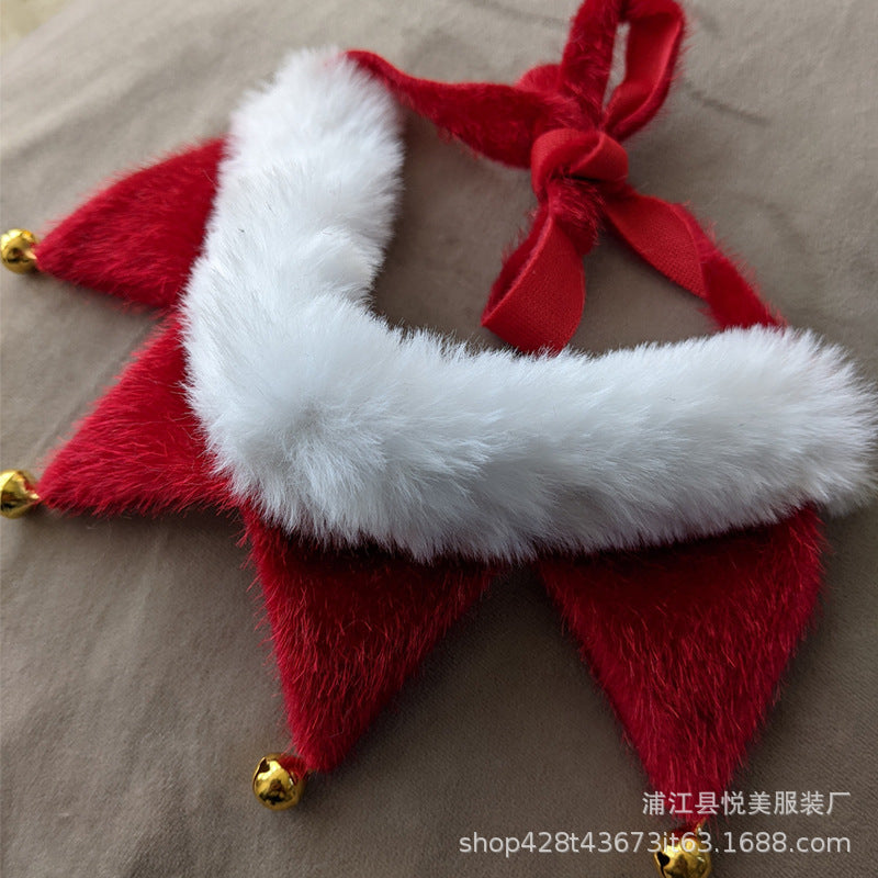 Wholesale Pet Clothing Christmas Costume Set Cat Scarf Bell Pet Collar